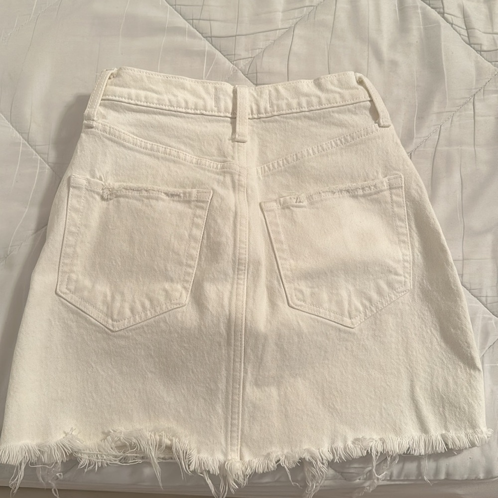 White Denim Mini Skirt - Picture 3 of 3
